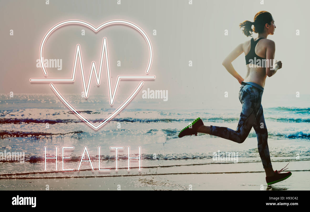 Salute Icona Heartbeat Concetto di simbolo Foto Stock