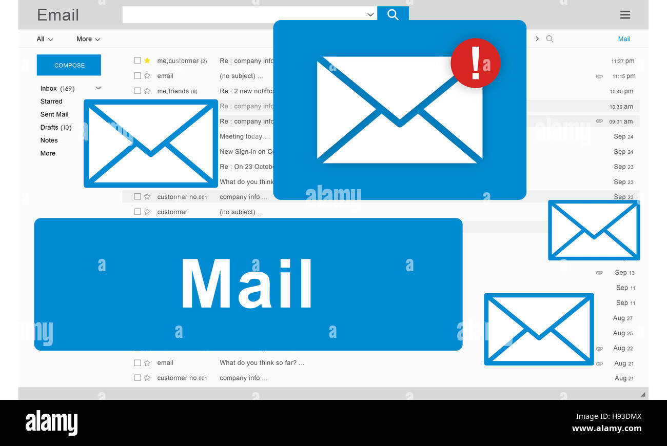 Mail connessione di comunicazione globale Concetto di lettere Foto Stock
