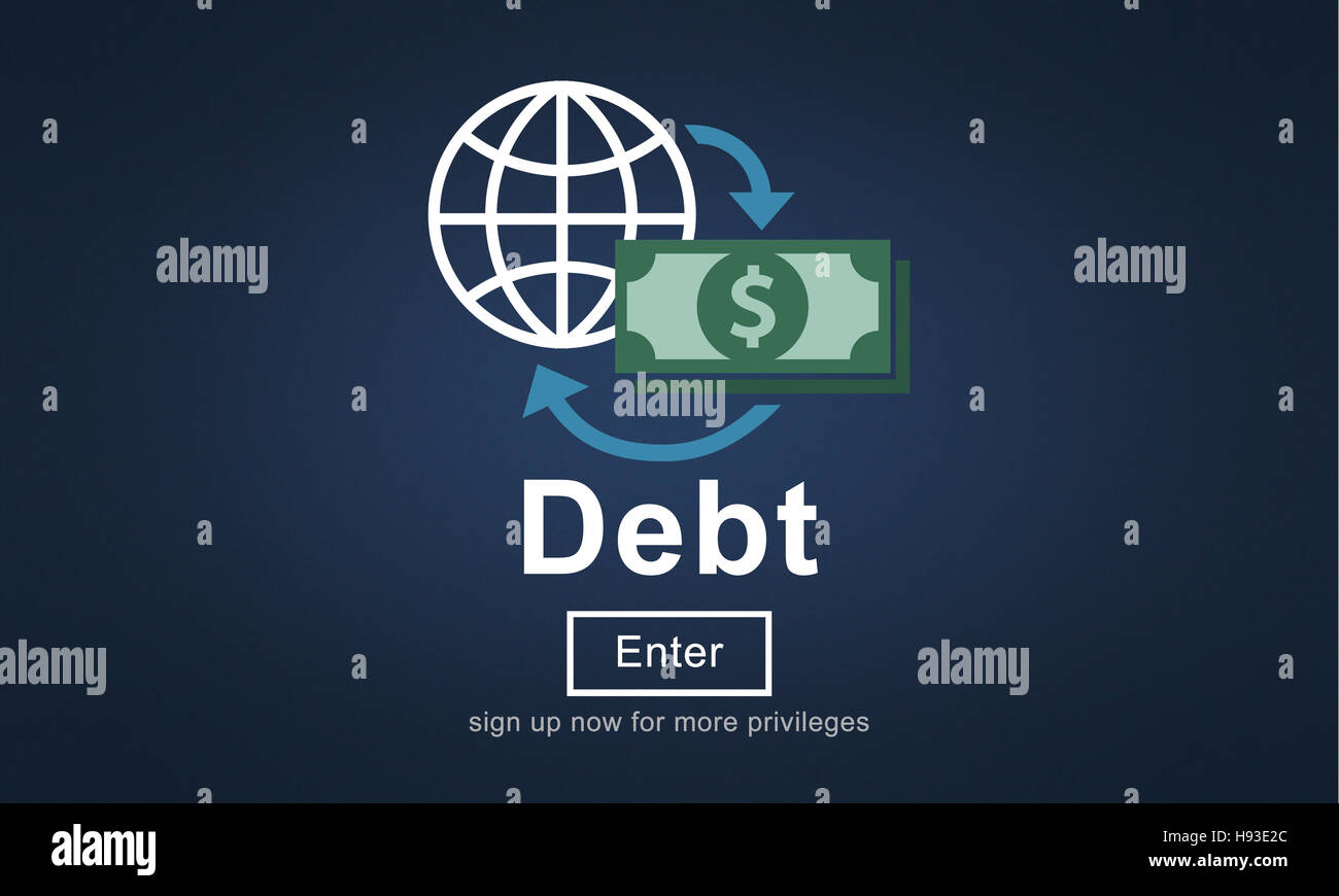 Il debito di credito prestito denaro problema finanziario Concept Foto Stock