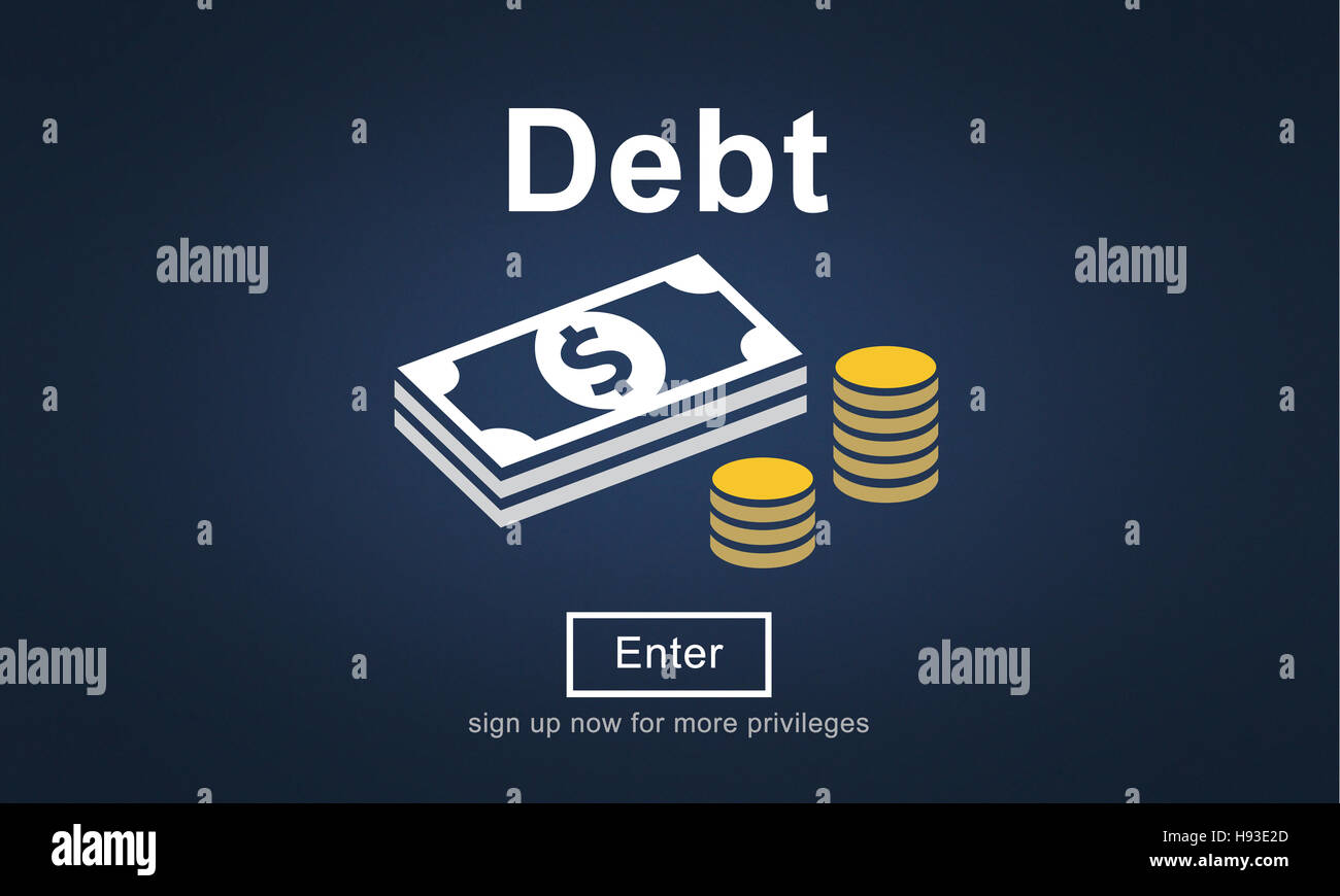 Il debito di credito prestito denaro problema finanziario Concept Foto Stock