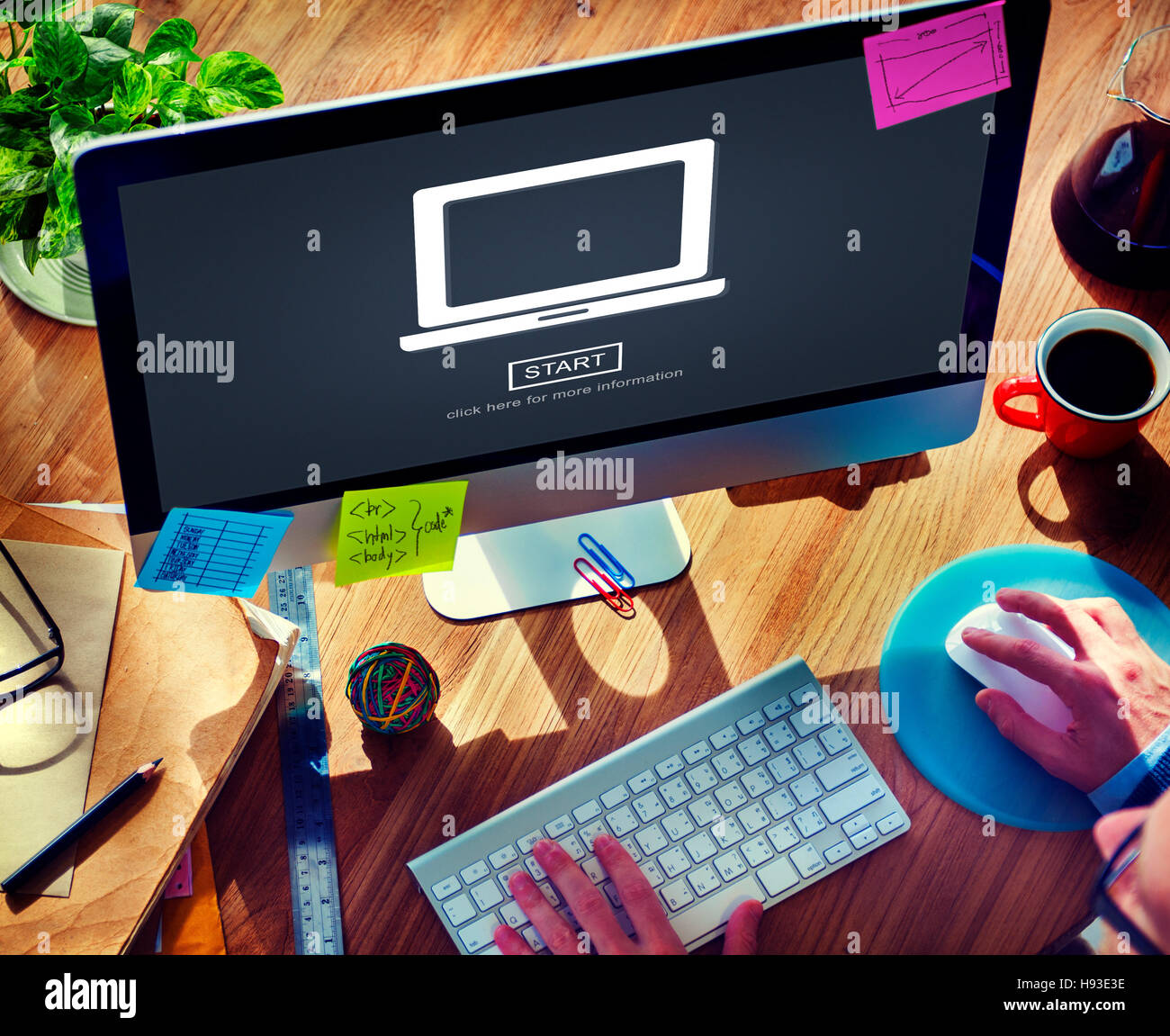 La tecnologia del computer Electronic Icona Start Concept Foto Stock