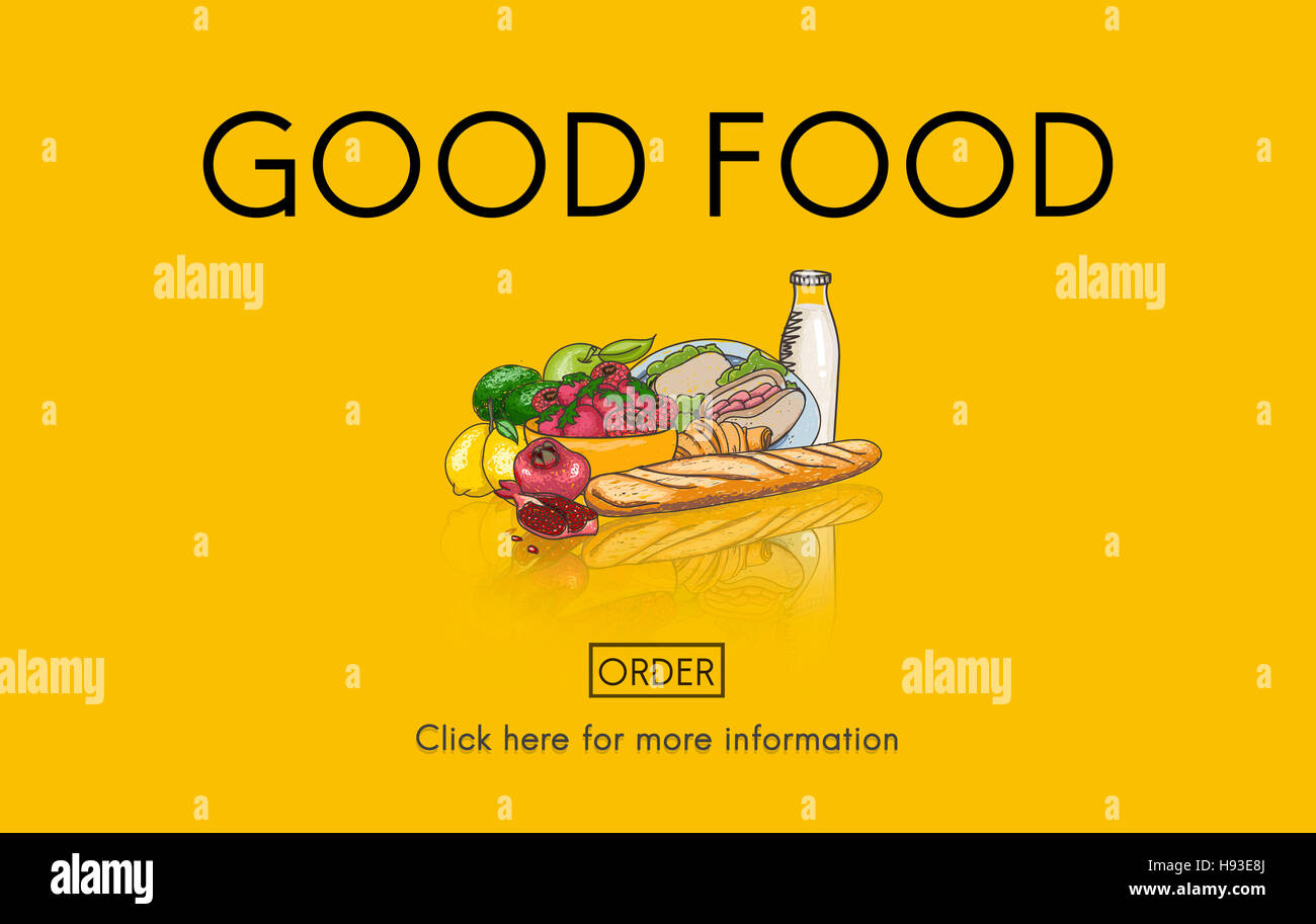 Buon cibo buono umore mangiare nutrizione organica Foto Stock