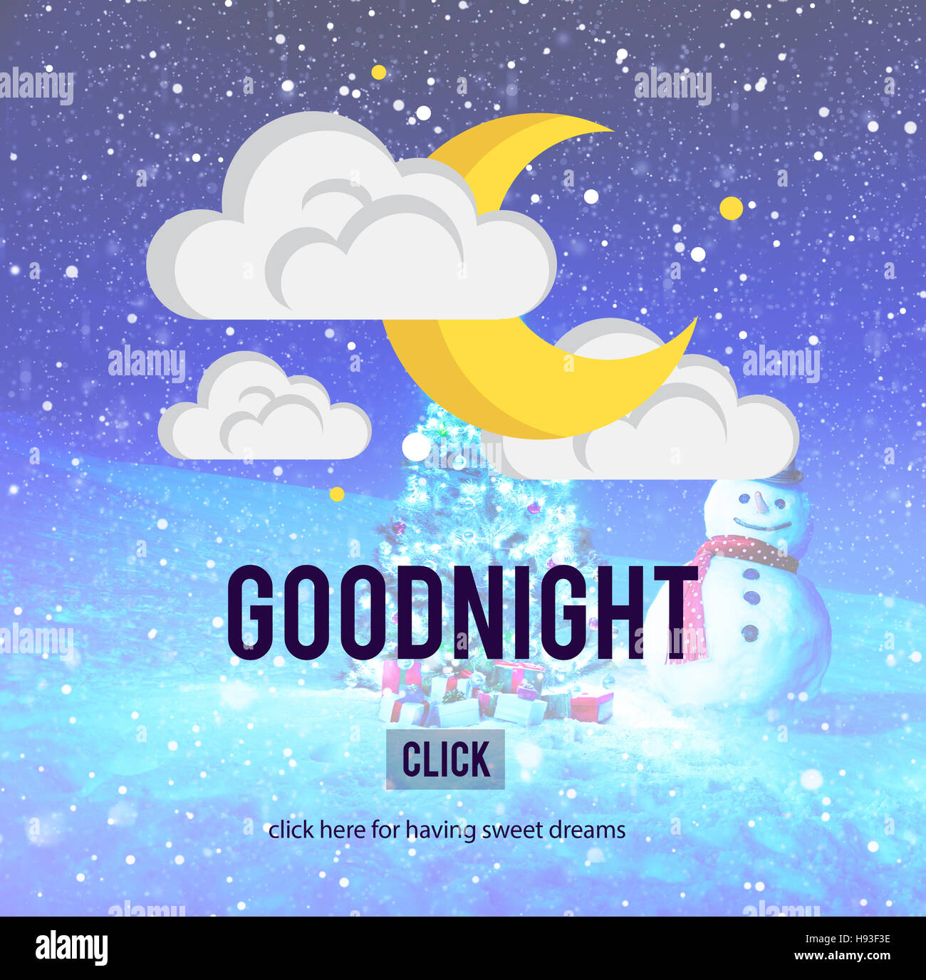 Buonanotte Dolci sogni di felicità sonno Concetto di sfiato Foto Stock