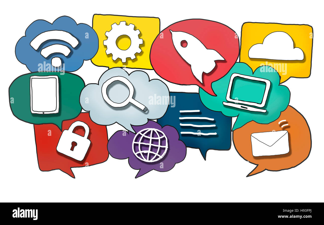 Supporto della tecnologia di comunicazione più recente concezione moderna Foto Stock