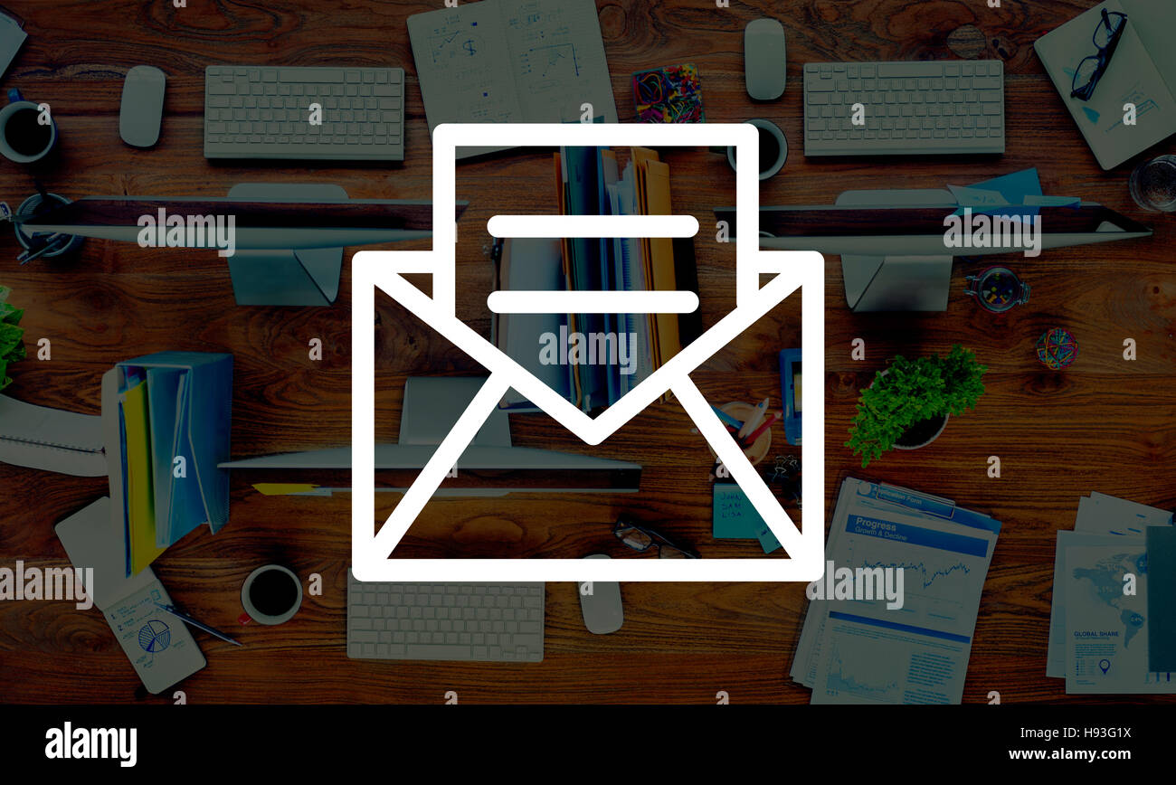 Messaggio di posta elettronica icona lettera di comunicazione Concept Foto Stock