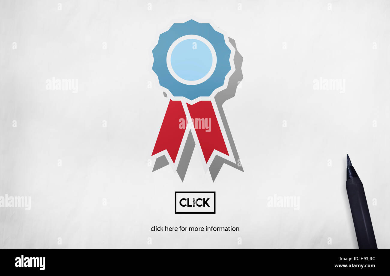 Il Badge ricompensa campione con successo il concetto di concorrenza Foto Stock