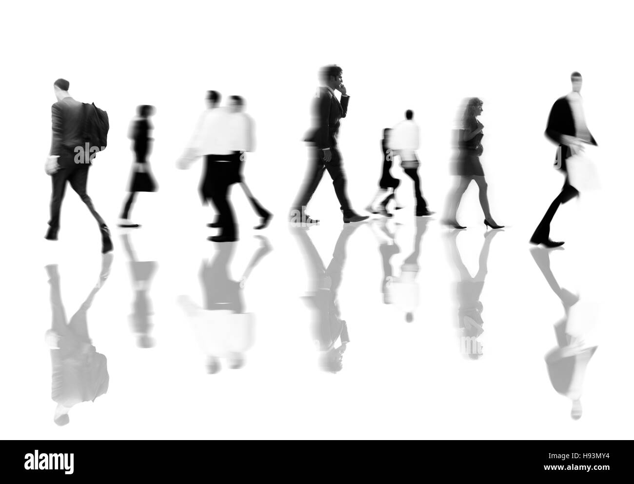 La gente di affari Rush Hour a piedi il pendolarismo Concept Foto Stock