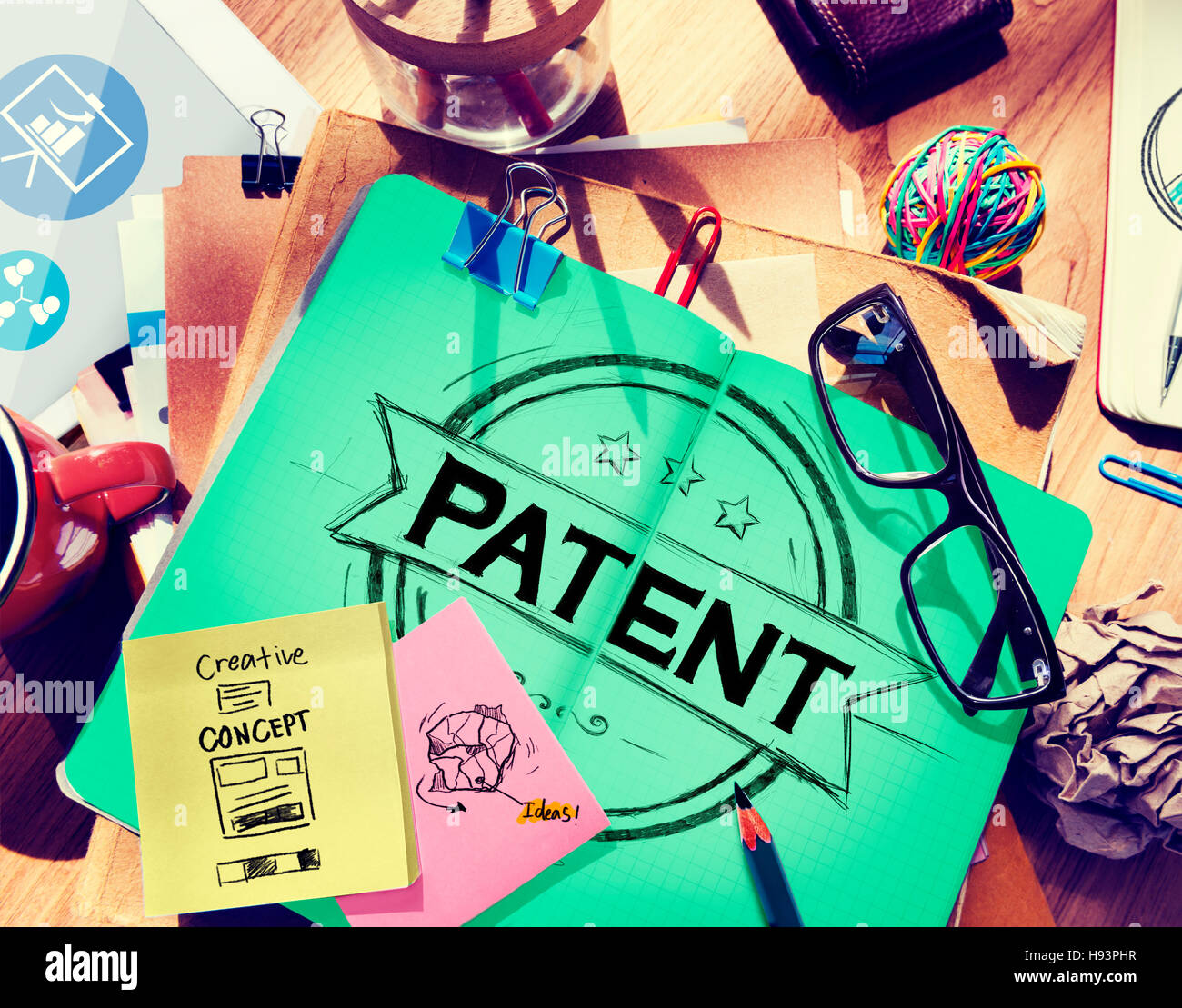 Branding del marchio brevetto di prodotto il concetto di valore Foto Stock
