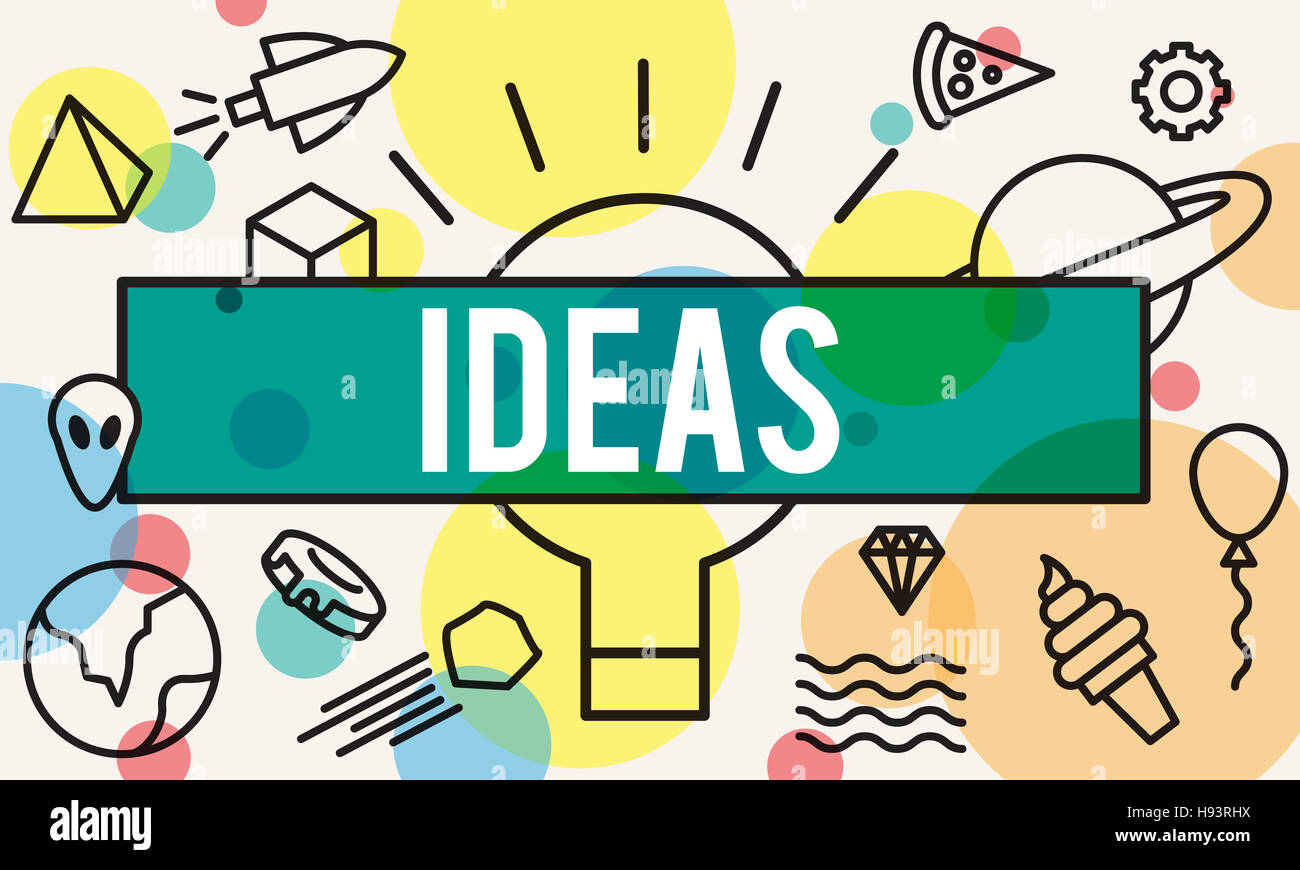 Idee di Design obiettivo innovazione strategia tattica Concept Foto Stock