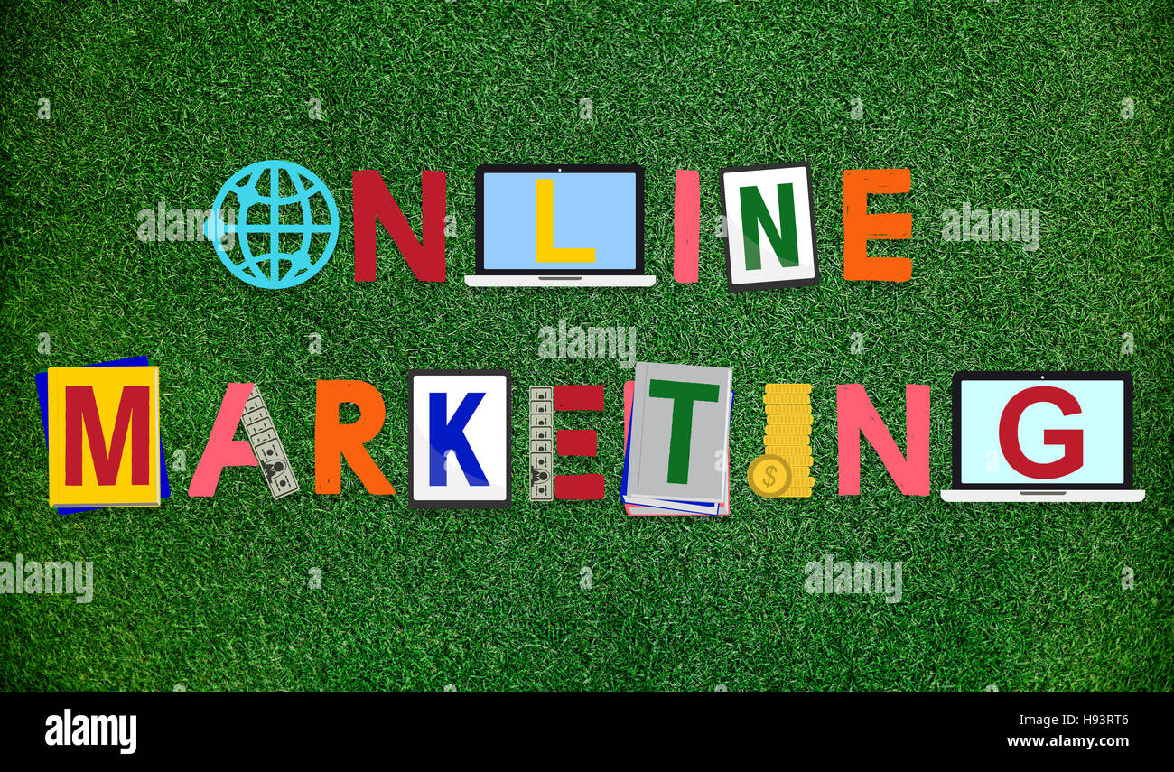 Online Marketing Parola grafica Design Concept Foto Stock