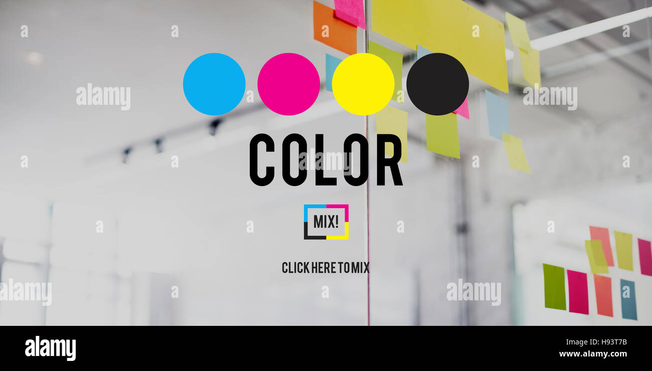 Colore CMYK per la stampa a colori di modello concetto creativo Foto Stock