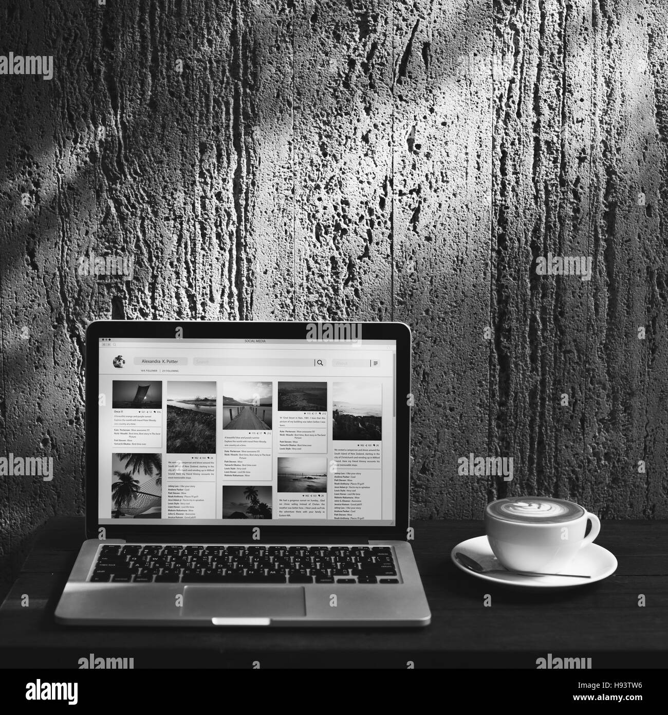 La tecnologia Internet Caffè bevanda Cafe Concetto di dati Foto Stock