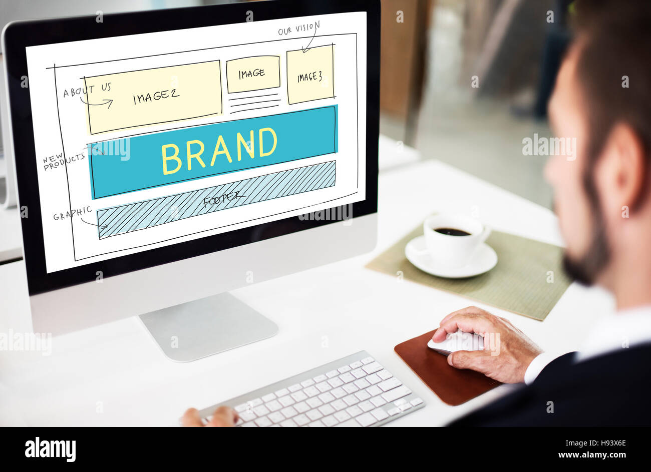 Marchio Il marchio Sito Web Marketing Plan il concetto di interfaccia utente Foto Stock