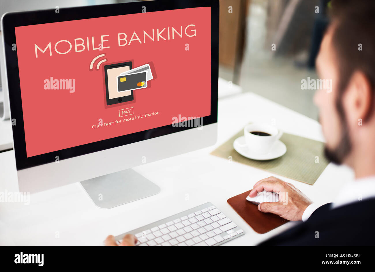 Online Banking portafoglio Mobile E-banking Concept Foto Stock