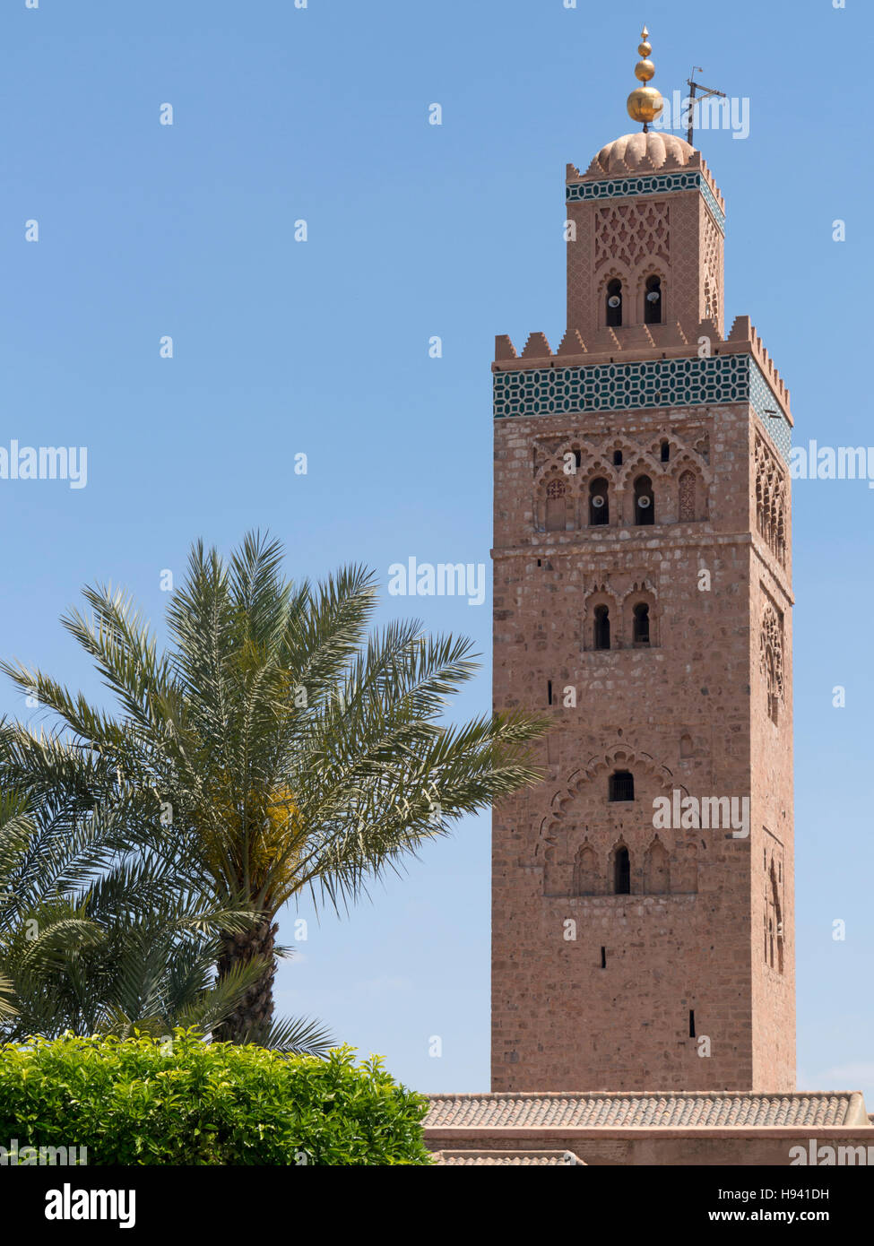 Il minareto della Moschea Koutoubia , Marrakech , Marocco , il Nord Africa Foto Stock