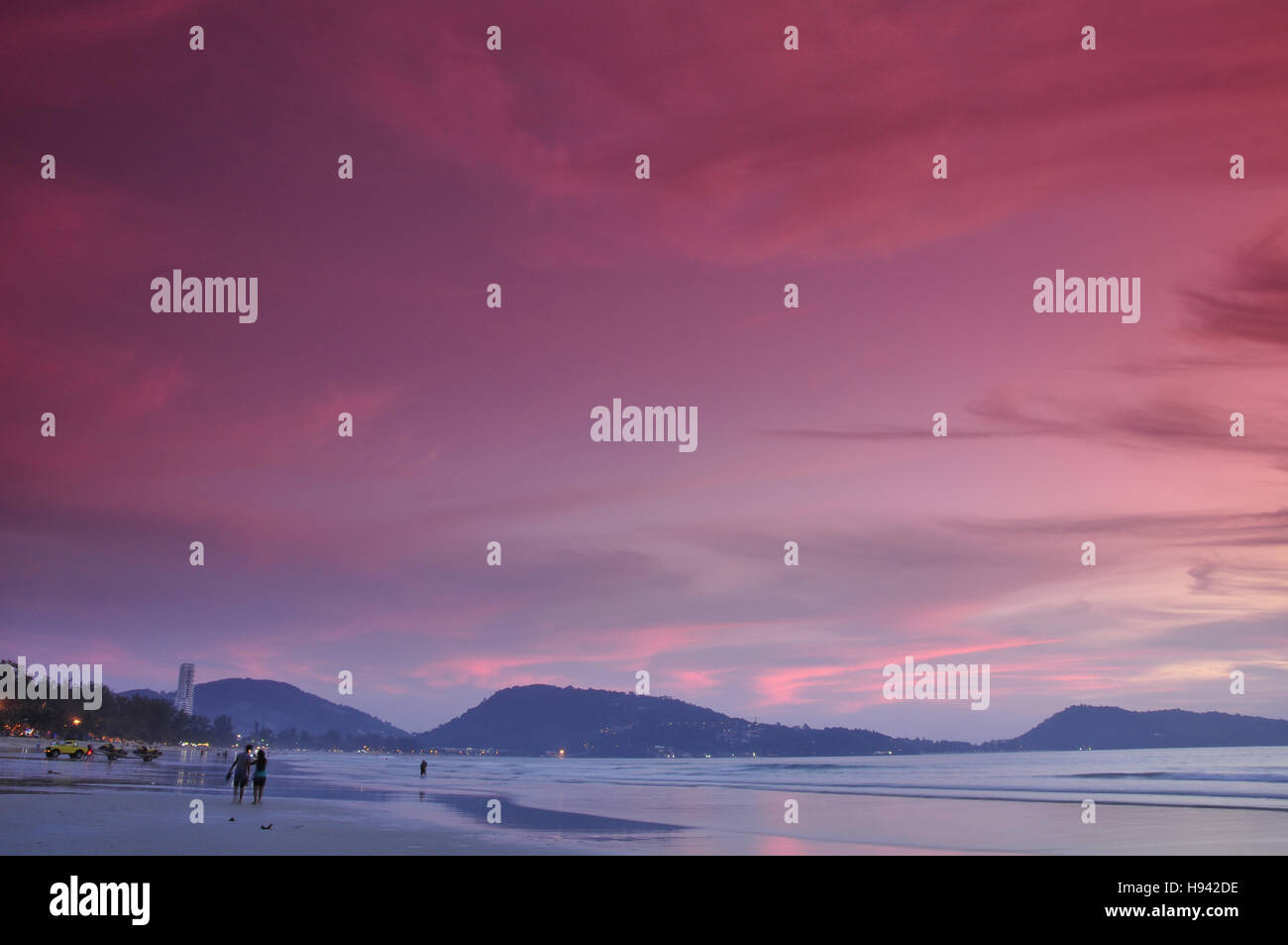 Patong beach sunset Foto Stock