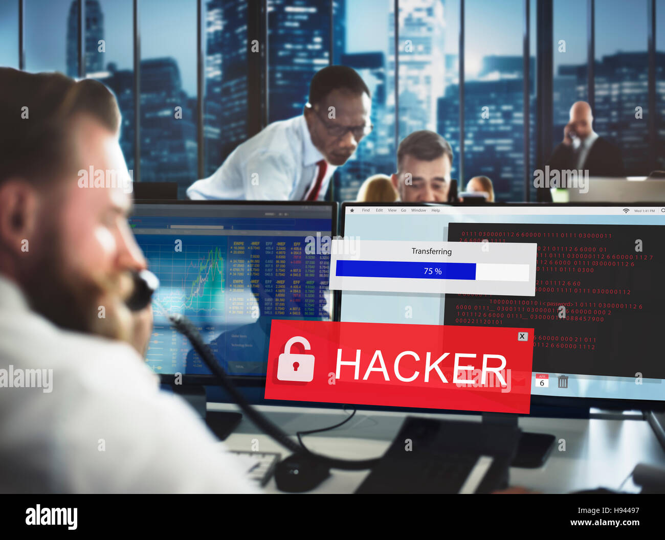 Hacker cyber crimine penale il concetto di computer Foto Stock