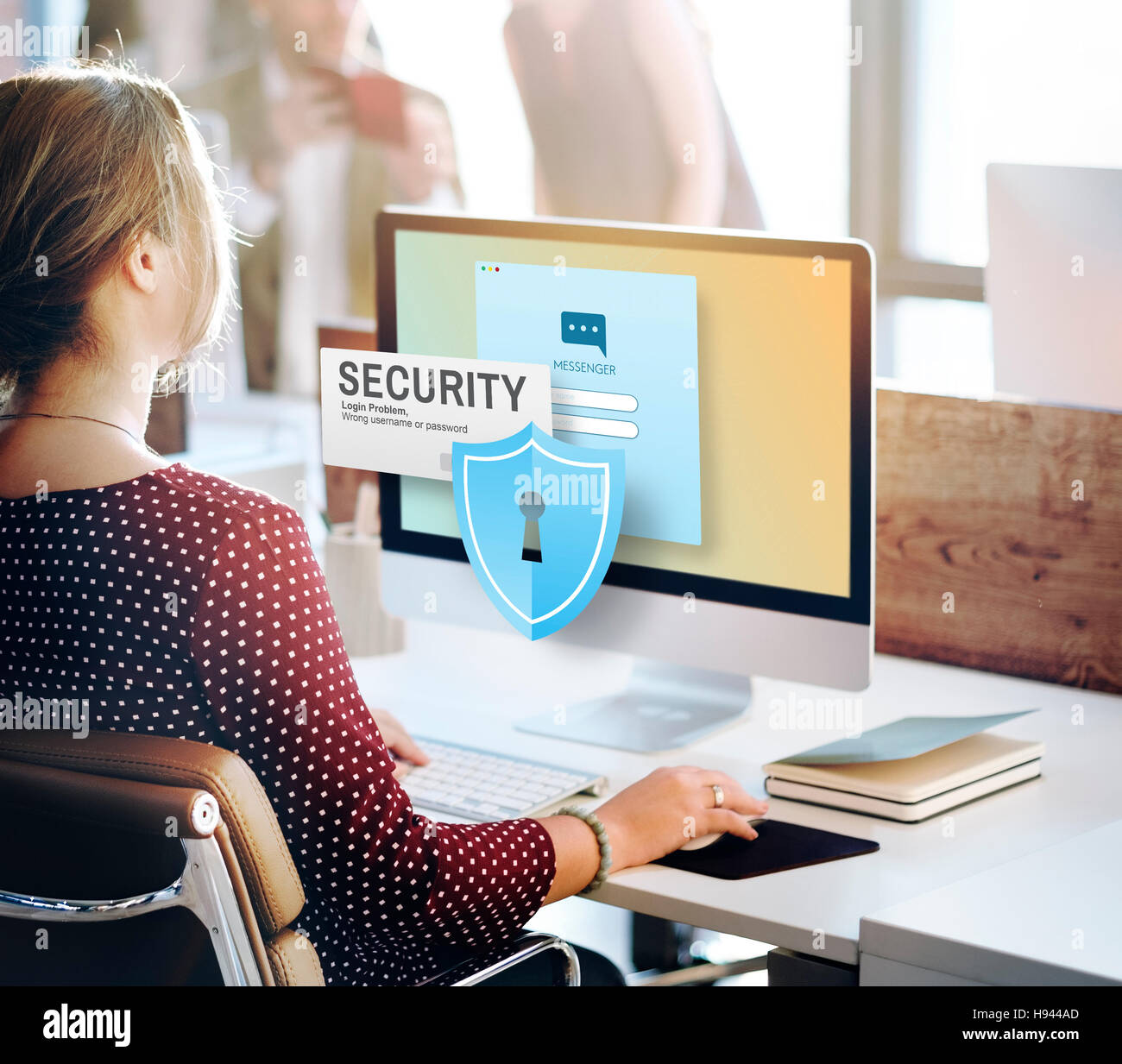 Sistema di sicurezza della password di accesso alla rete di dati concetto di sorveglianza Foto Stock