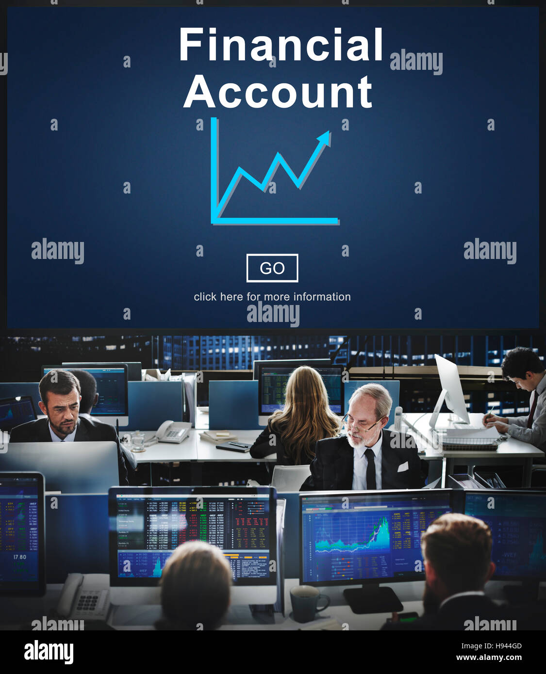 Il conto finanziario il denaro contante di crescita il concetto di analisi Foto Stock