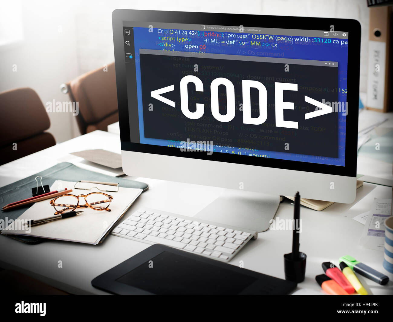 La codifica del codice tecnologia di programmazione concetto tecnico Foto Stock