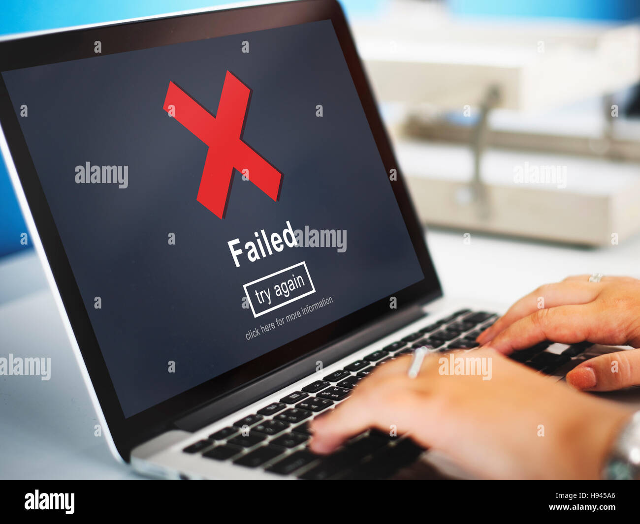 Icona incrociata Messaggio Fallito Concept Foto Stock