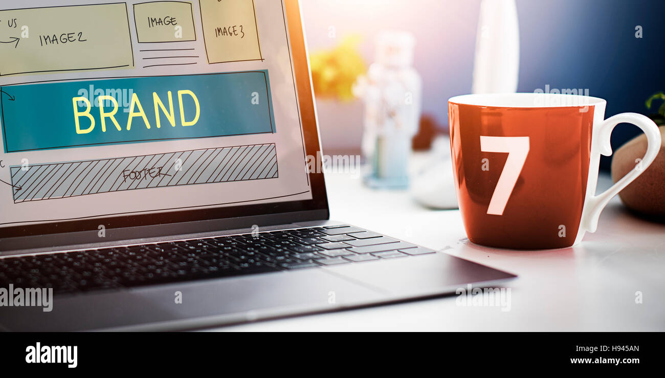 Marchio Il marchio Sito Web Marketing Plan il concetto di interfaccia utente Foto Stock