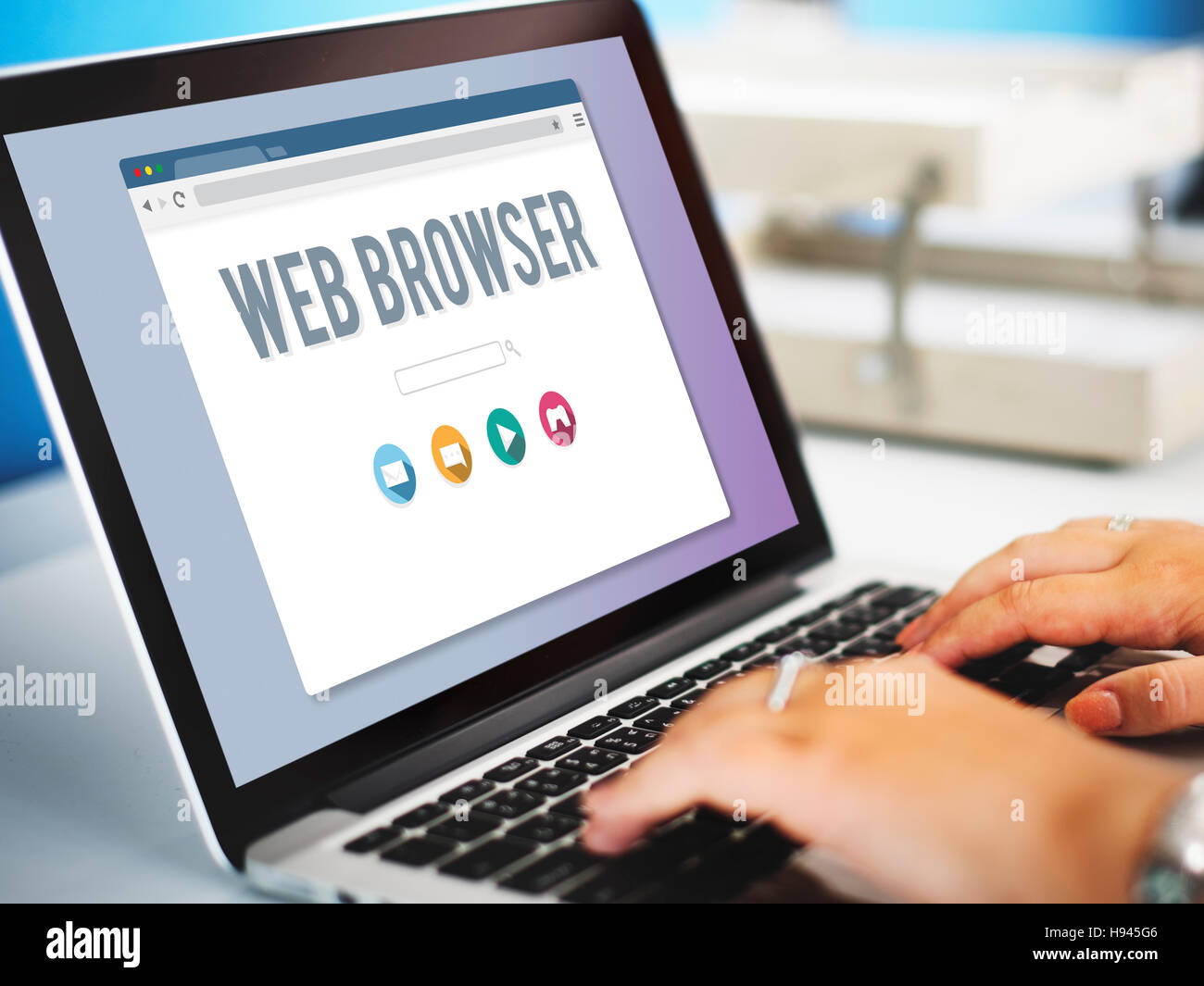 Generico Browser Web Online il concetto di pagina Foto Stock
