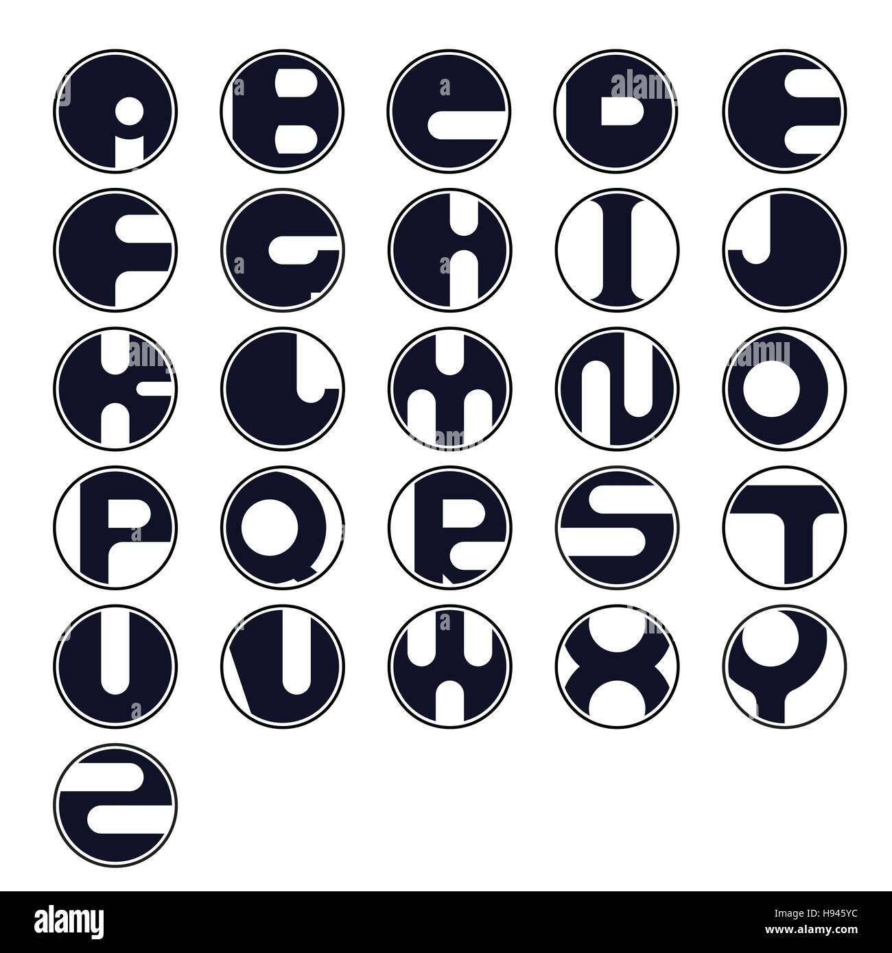 Lettera circolare astratta icona logo design template vettoriale.illustrazione vettoriale Illustrazione Vettoriale