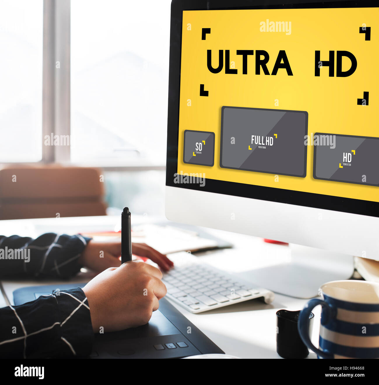 Ultra HD risoluzione Monitor concetto dello schermo Foto Stock