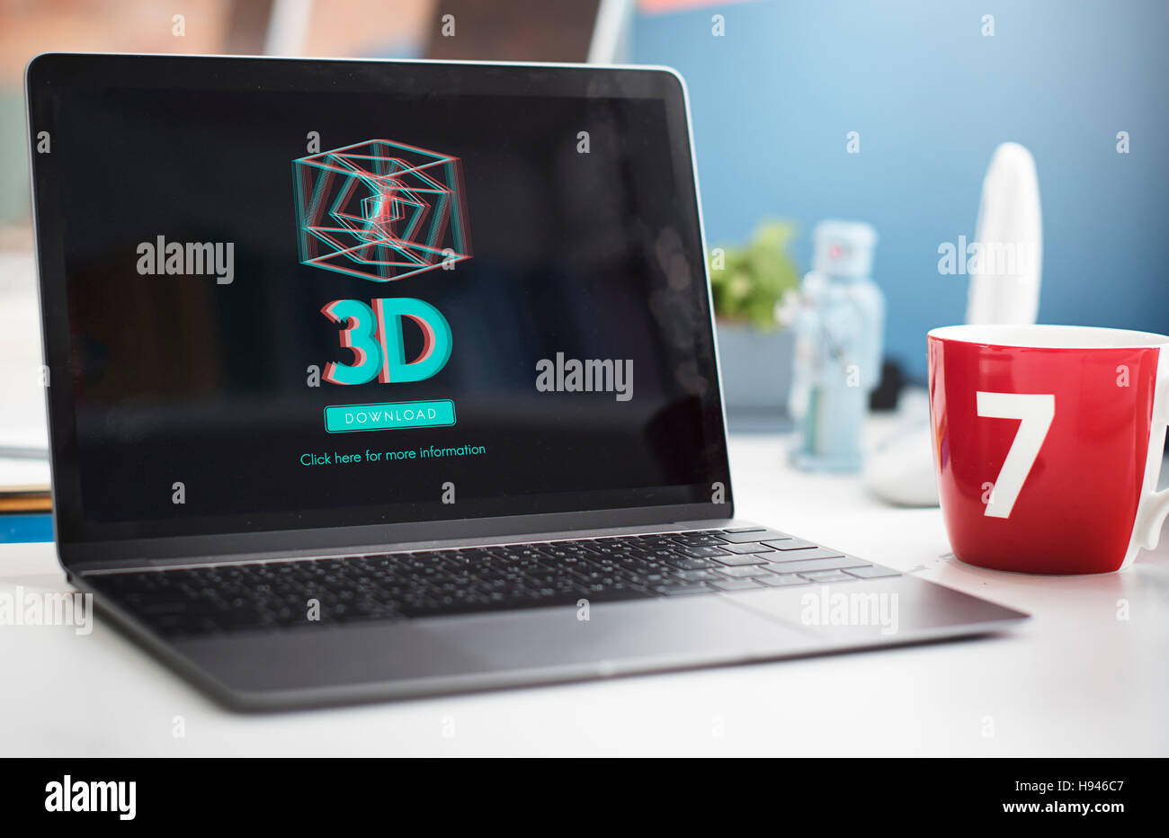 3D tridimensionale Display futuristico concetto moderno Foto Stock