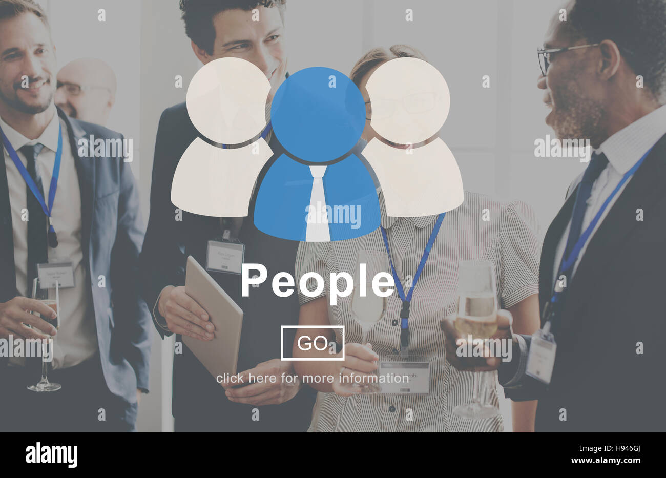 Icona di persone Comunità Informazioni sulla Homepage di concetto Foto Stock