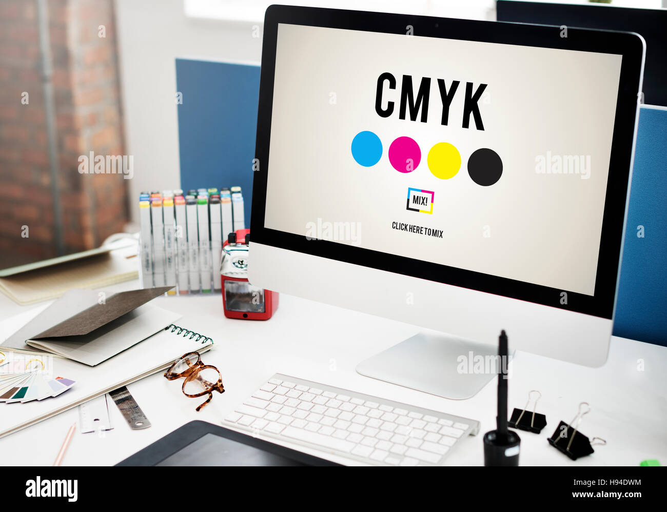 Colore CMYK per la stampa con inchiostro a colori il concetto di modello Foto Stock