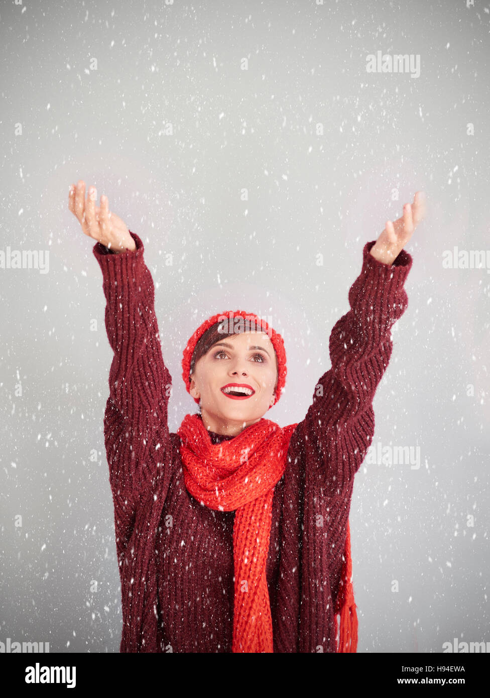 In attesa che la neve a cadere Foto Stock