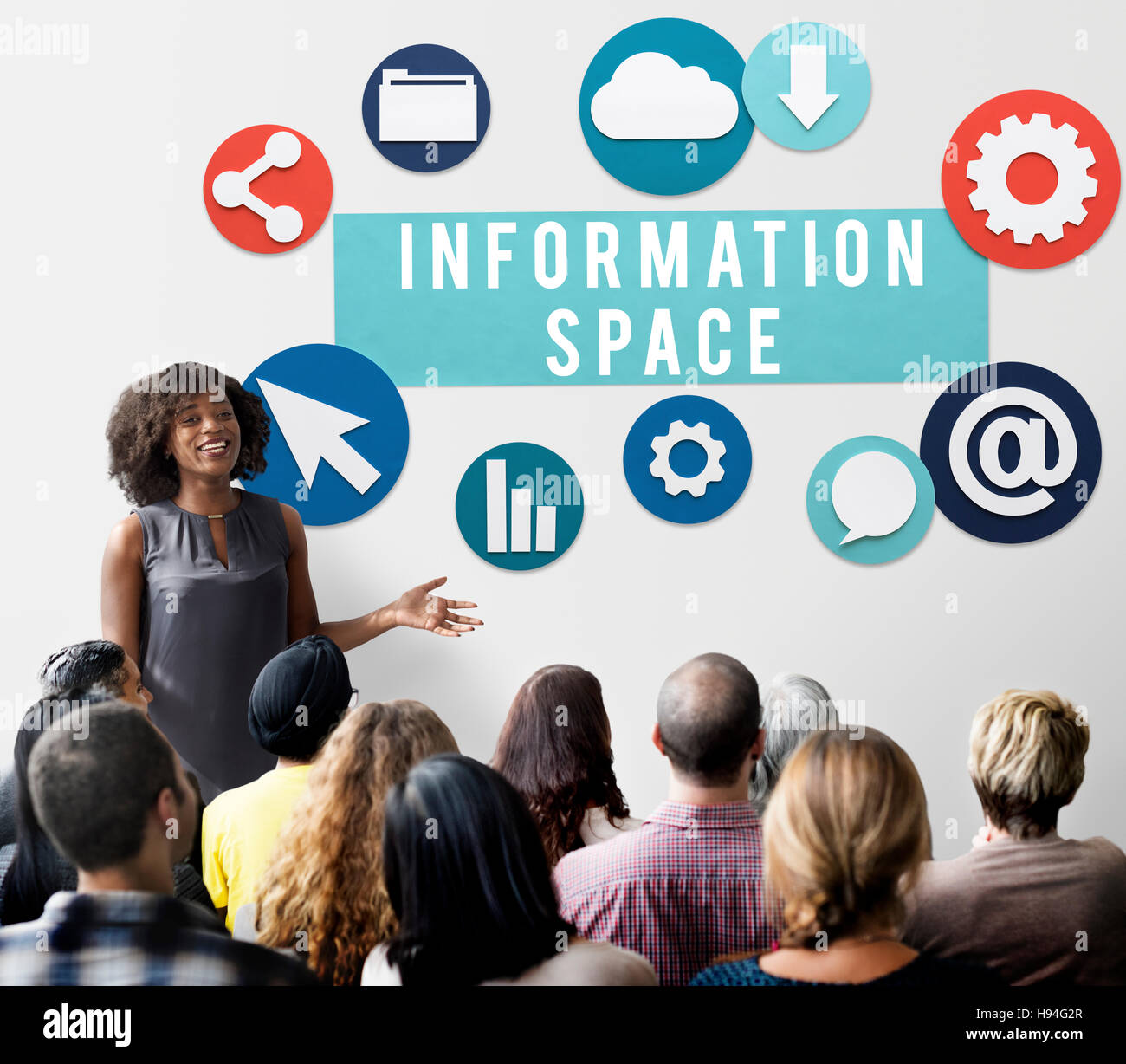 Informazioni di tecnologia spaziale rete Connessione di concetto Foto Stock