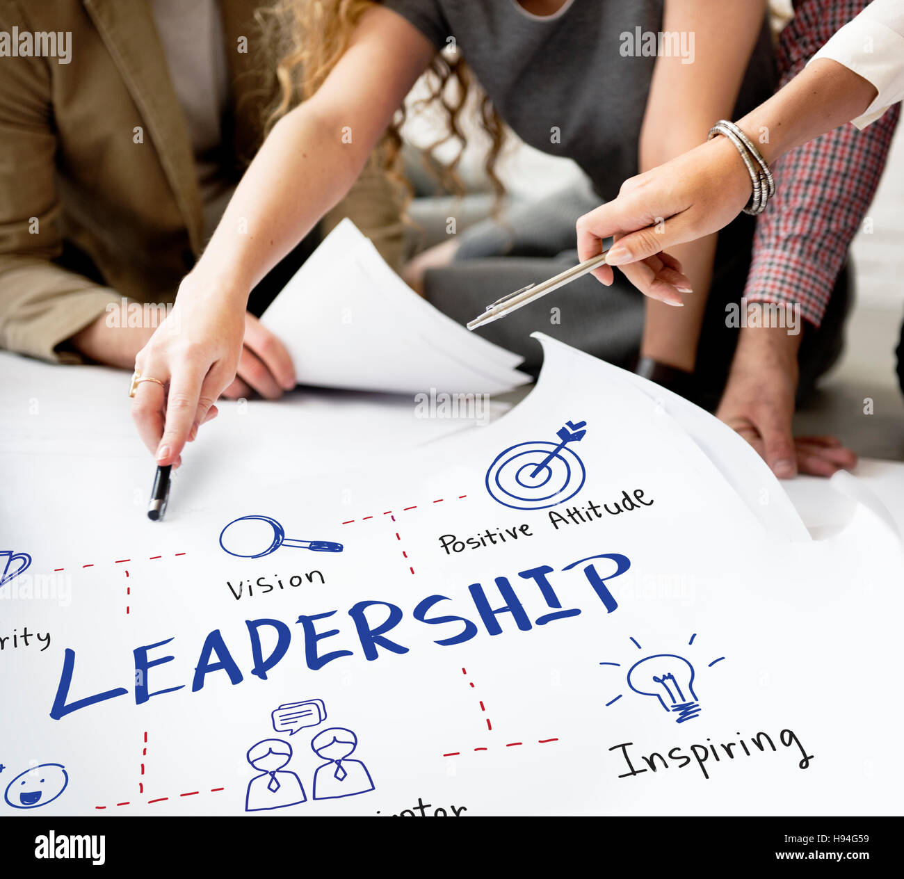 Il successo di Leadership competenze disegno concetto grafico Foto Stock