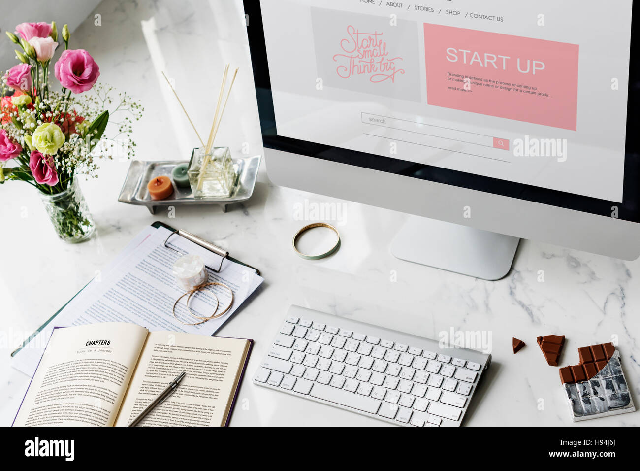 Area di lavoro donna Vintage concetto interno Foto Stock