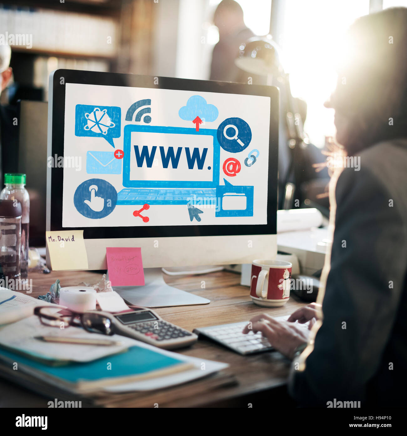 World Wide Web di Internet Online concetto illustrazione Foto Stock