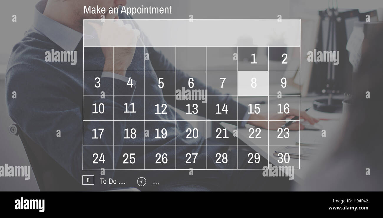 Appuntamento del calendario eventi il concetto di pianificazione Foto Stock