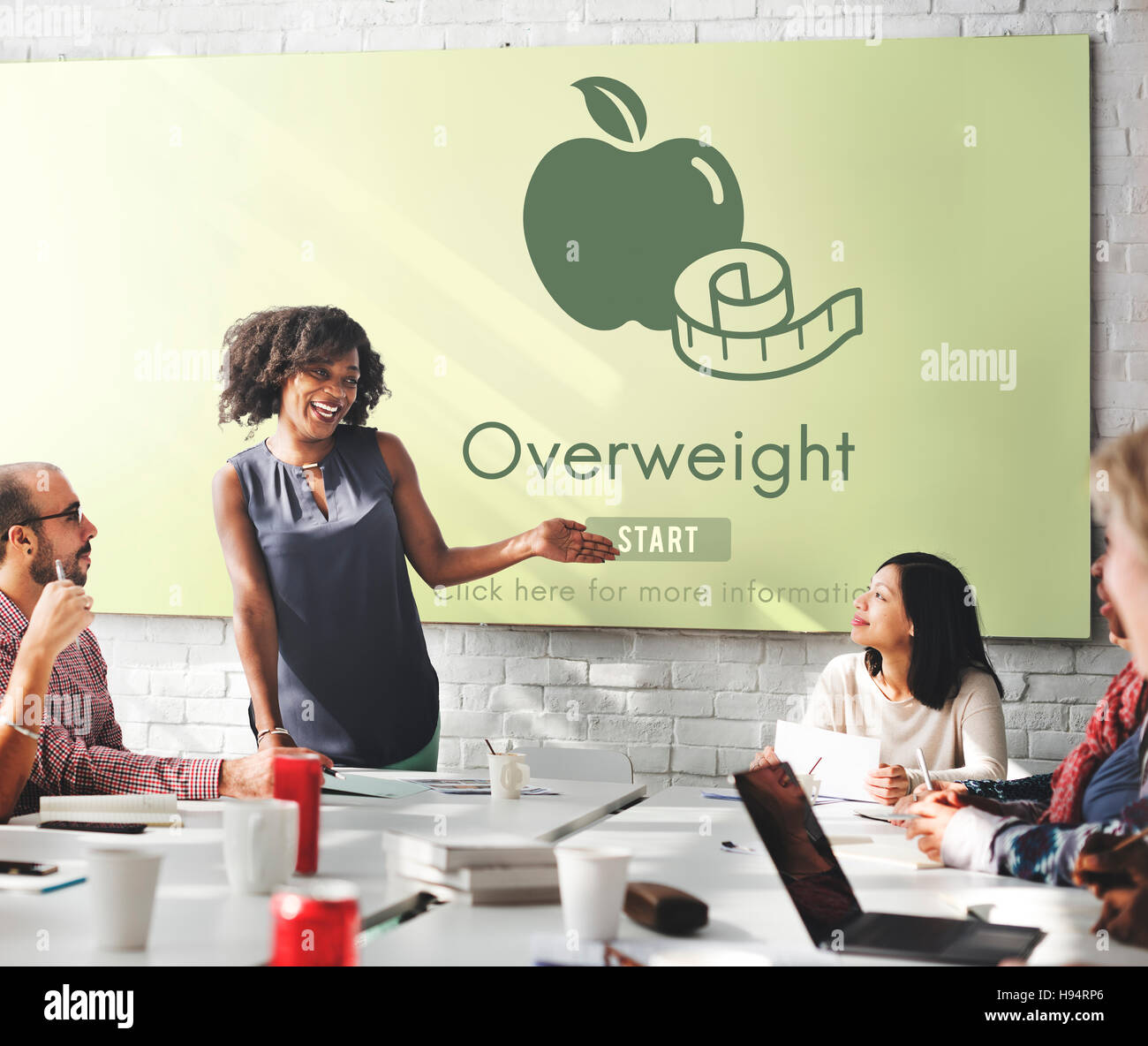 Il sovrappeso dieta disturbo alimentare diabete malsano Concetto di grasso Foto Stock