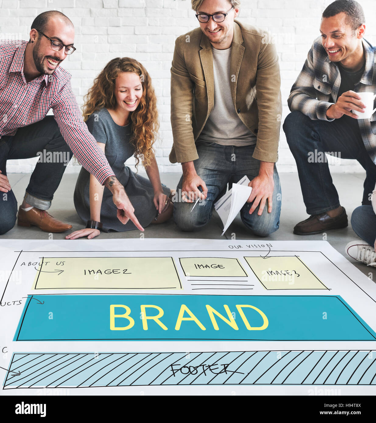 Marchio Il marchio Sito Web Marketing Plan il concetto di interfaccia utente Foto Stock