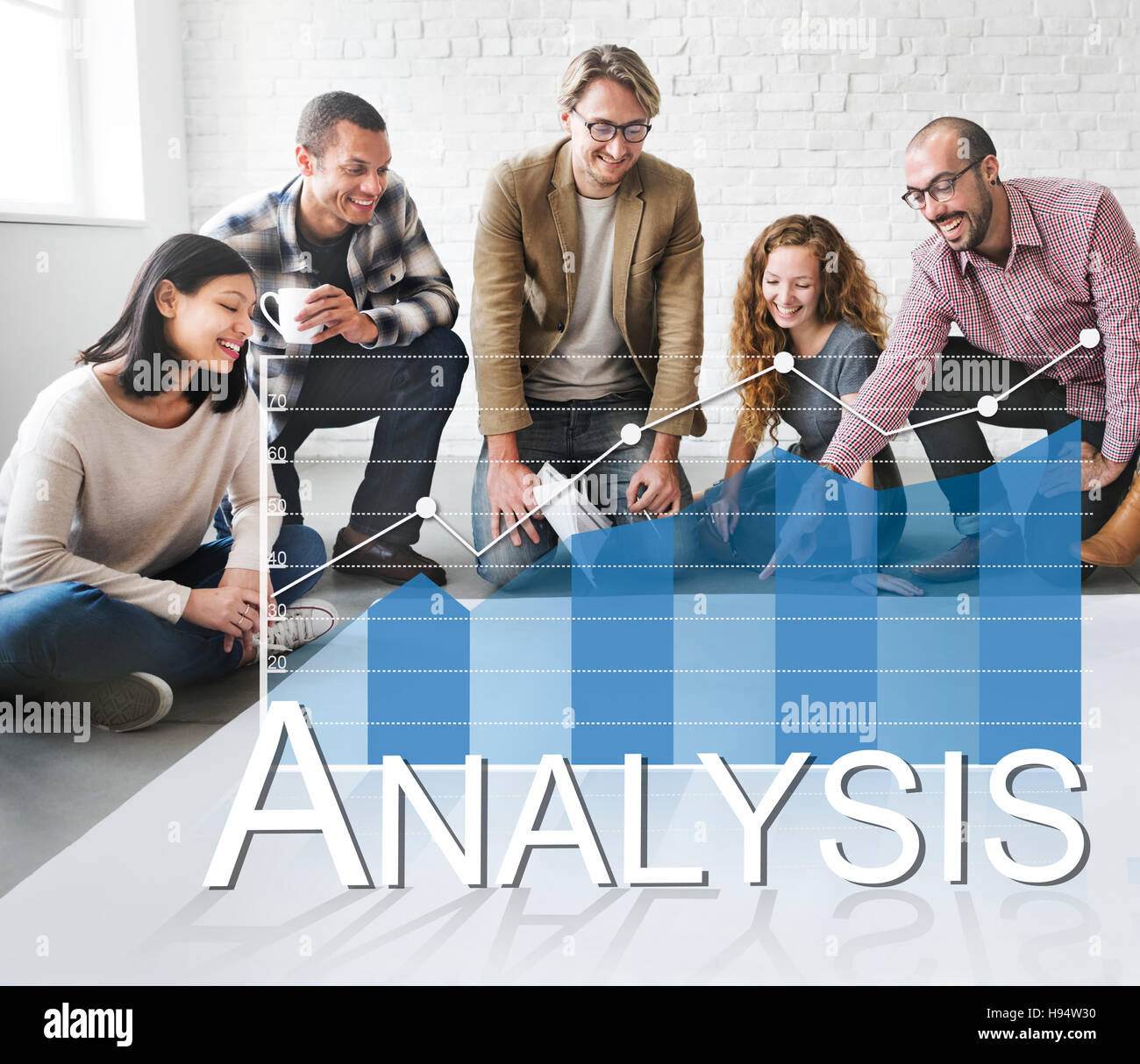 Analisi di Business Analytics concetto statistiche Foto Stock