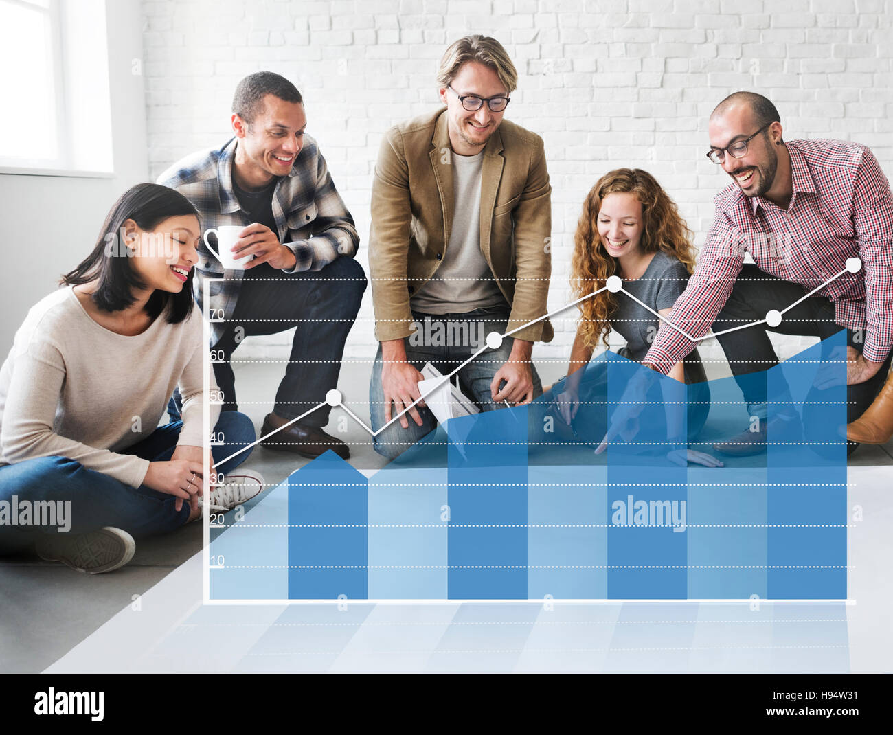 Analisi di Business Analytics concetto statistiche Foto Stock