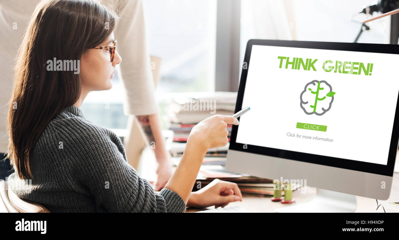 Go Green Aggiorna Think Green Concept Foto Stock