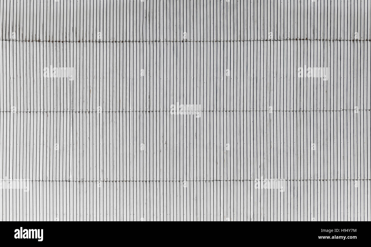 Zincata ondulata parete metallica foto di sfondo texture Foto Stock