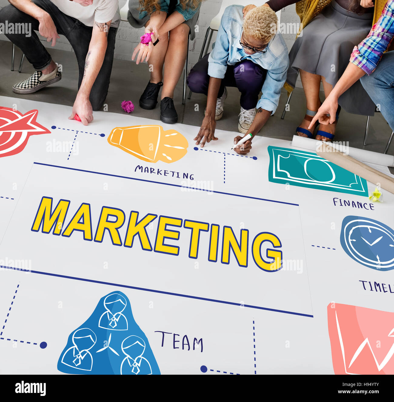 Il piano di marketing branding strategia commerciale di concetto Foto Stock