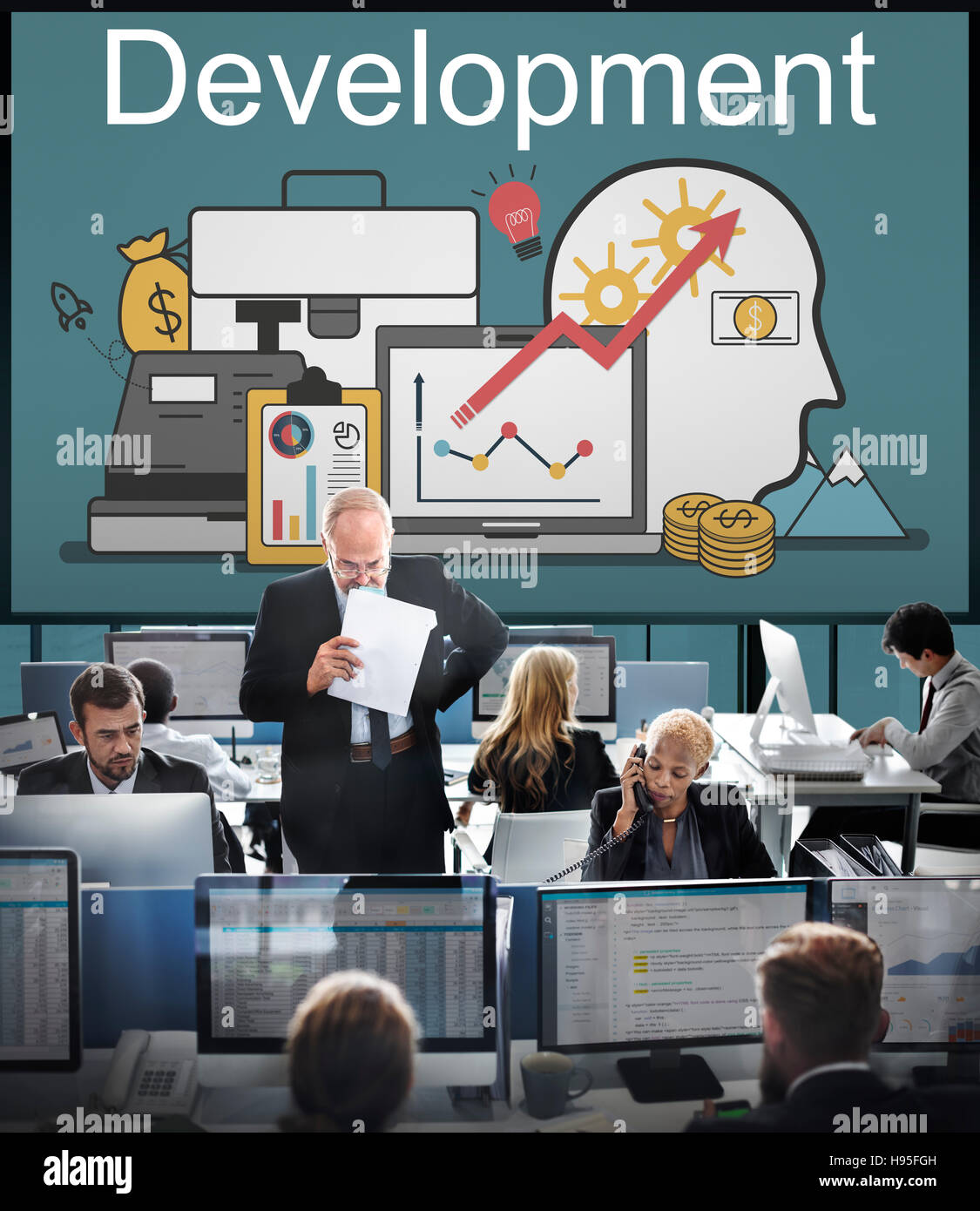 Sviluppo miglioramento finanziario il concetto di gestione Foto Stock