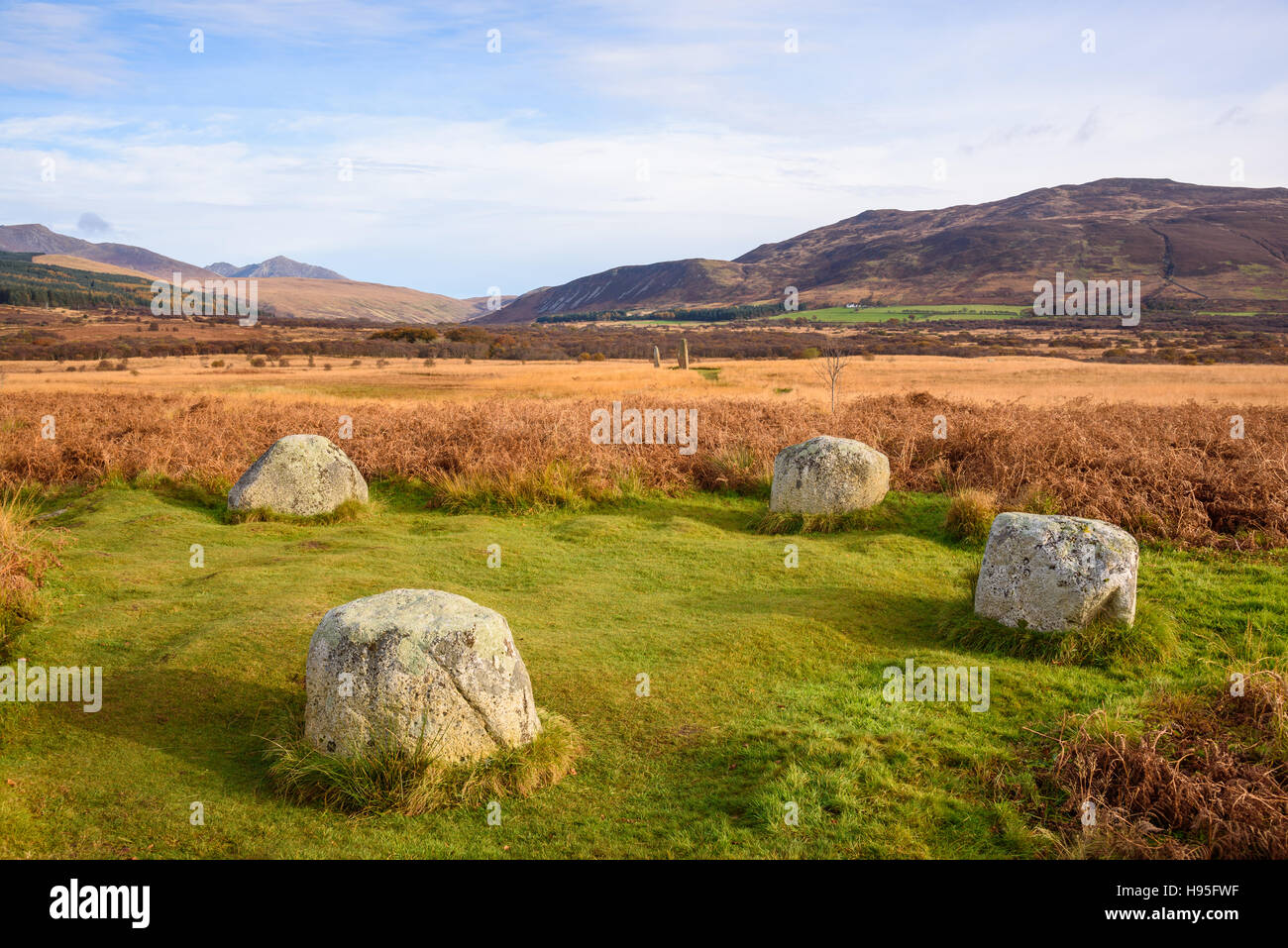 Fourposter, Machrie Moor circoli di pietra, Isle of Arran, North Ayrshire, in Scozia Foto Stock