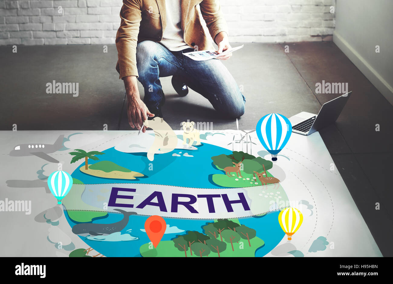 Terra Ecologia Ambiente di conservazione il concetto del globo Foto Stock
