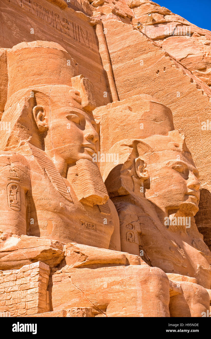 Il Tempio di Ramesse II ad Abu Simbel Egitto Foto Stock