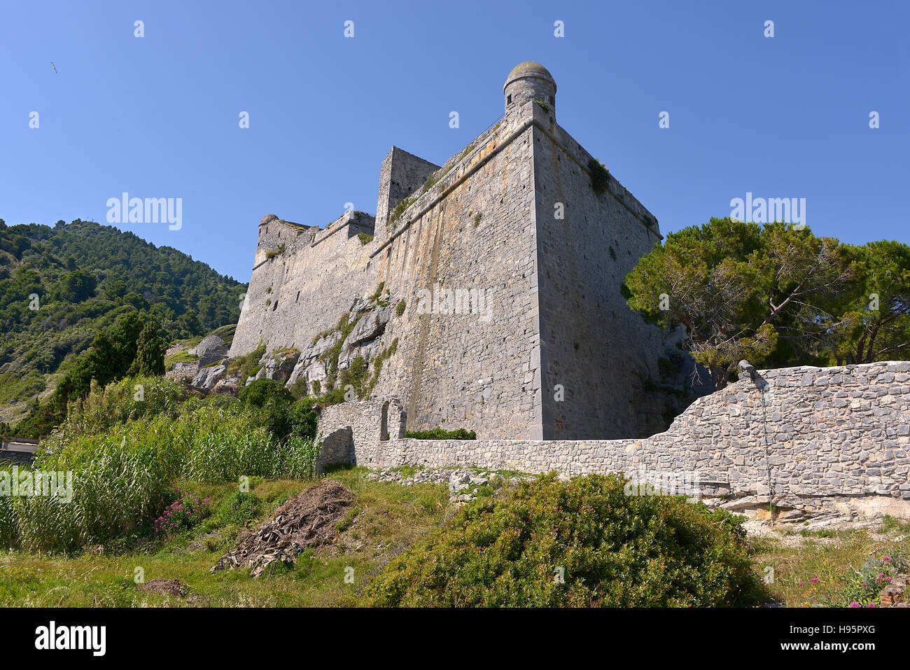 Castello Doria a Porto Venere in Italia Foto Stock